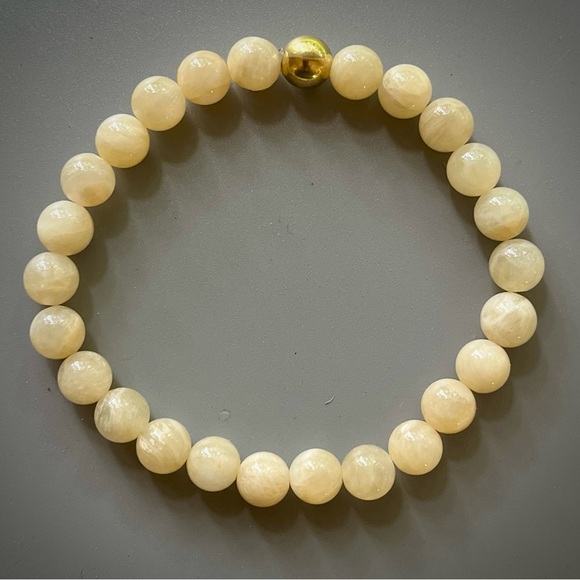 Yellow Selenite Handcrafted Bead Bracelet - Picture 3 of 4